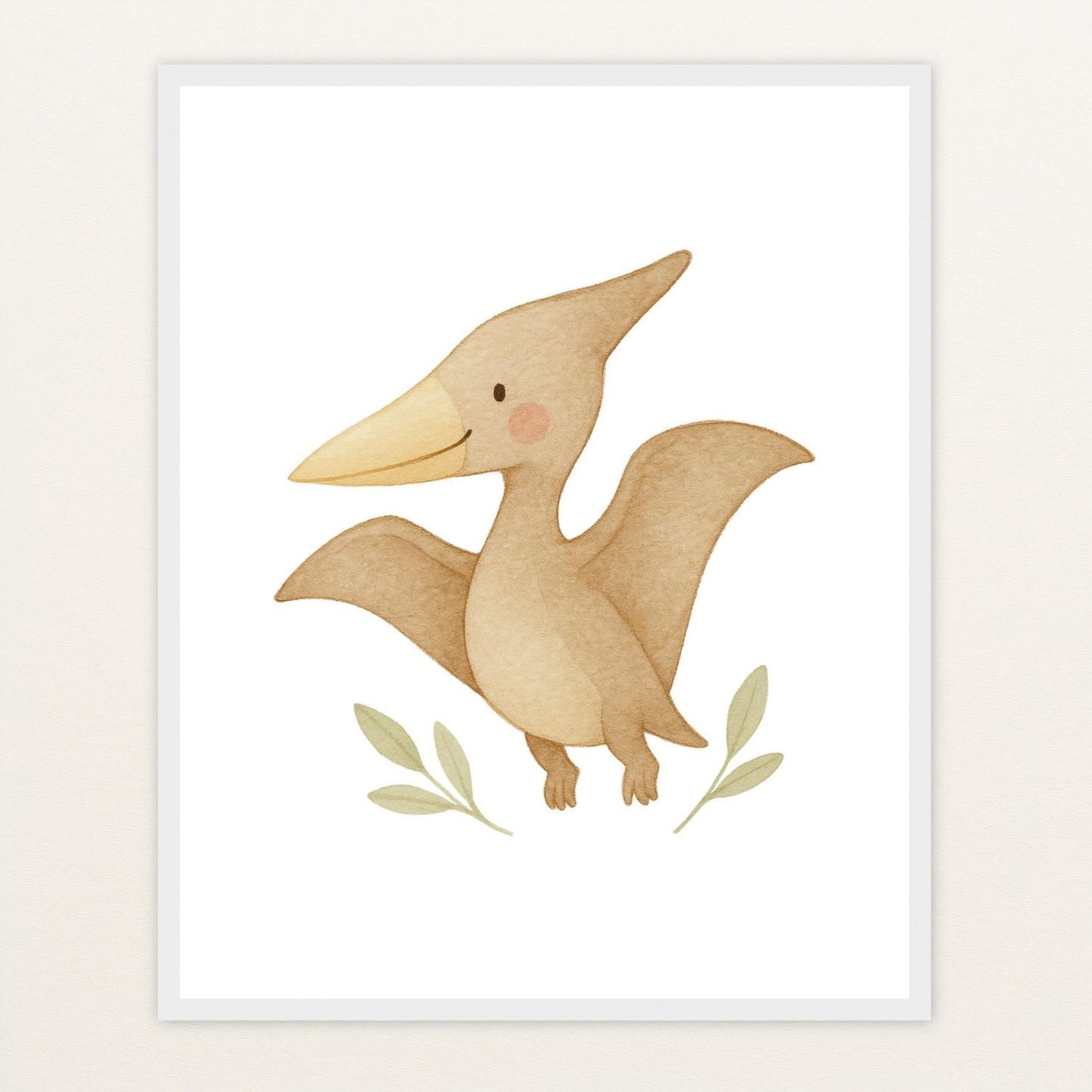 Dinosaurier Pteranodon Poster mit Holzrahmen von tinylearner