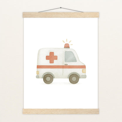 Krankenwagen Poster mit Leisten von tinylearner