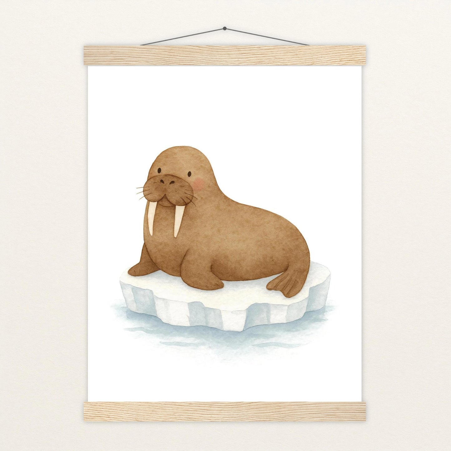 Wally das Walross Poster mit Leisten von tinylearner