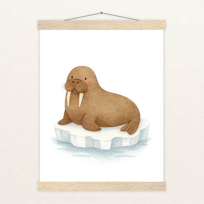 Wally das Walross Poster mit Leisten von tinylearner