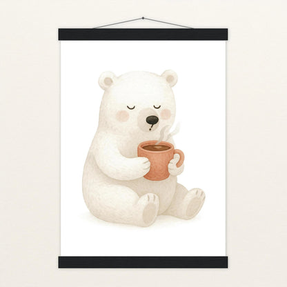 Pummel der Polarbär - Motiv: "Kakao" Poster mit Leisten von tinylearner