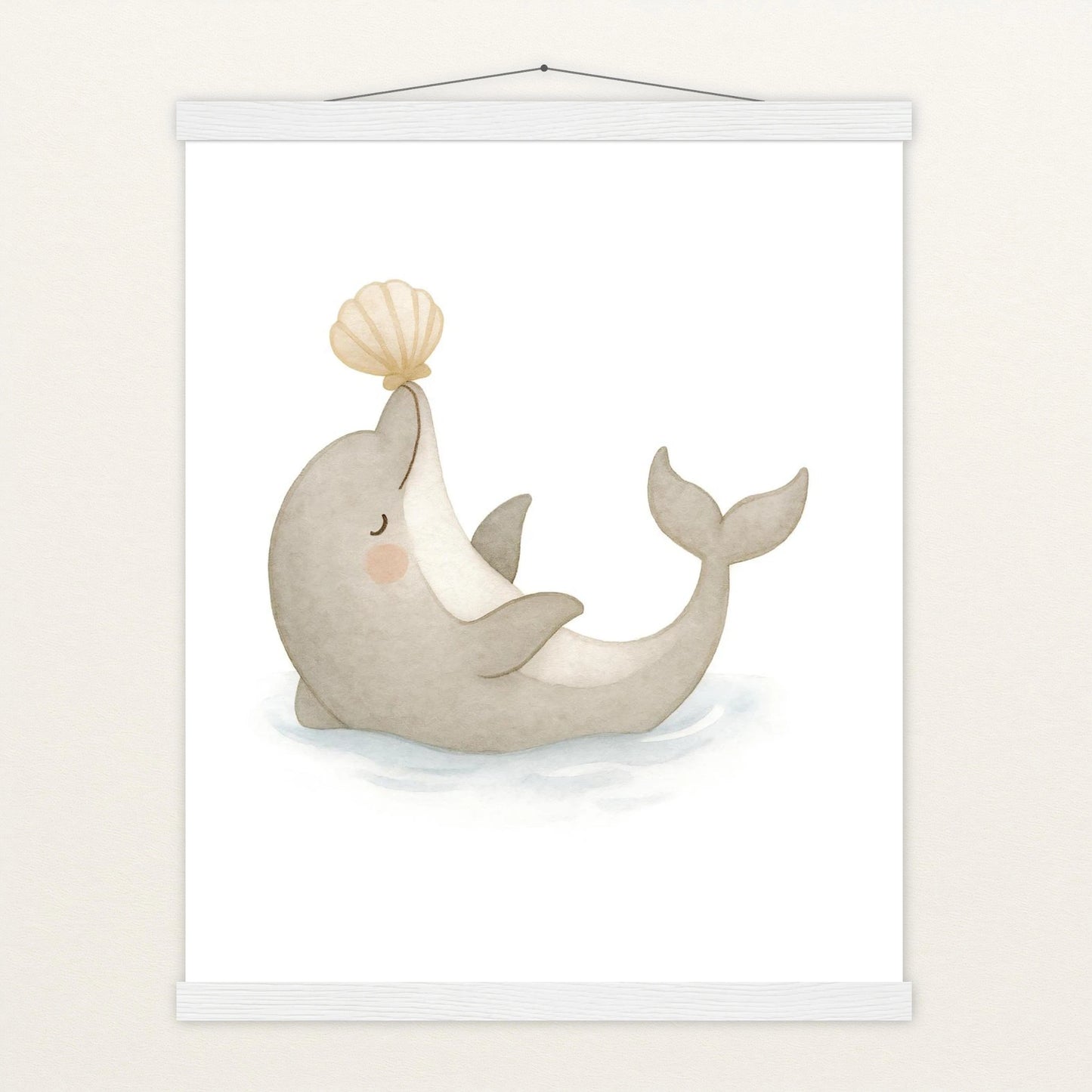 Dora der Delfin - Motiv: "Muschel" Poster mit Leisten von tinylearner