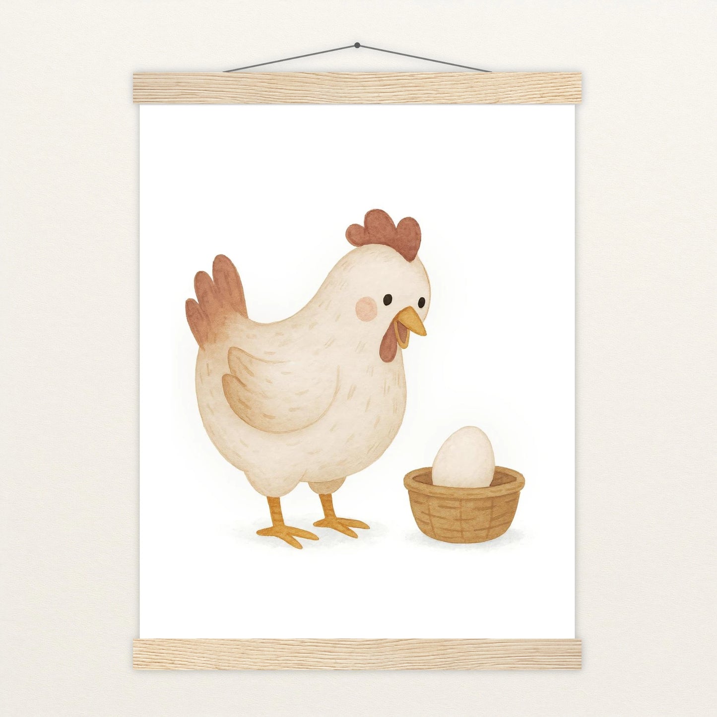 Hanni das Huhn - Motiv: "Ei" Poster mit Leisten von tinylearner