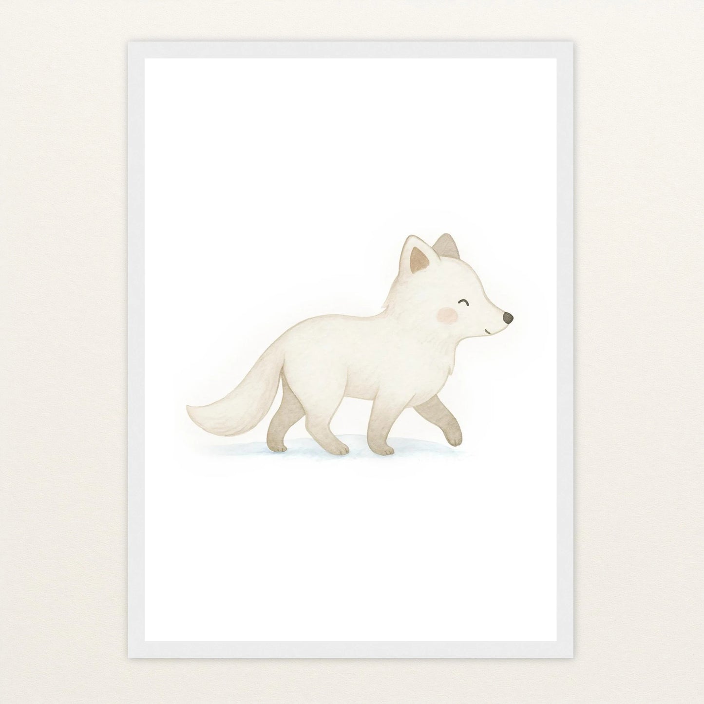 Pino der Polarfuchs Poster mit Holzrahmen von tinylearner