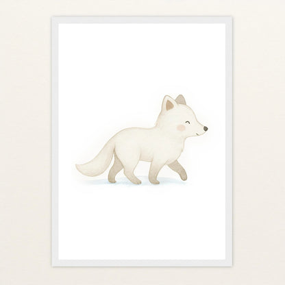 Pino der Polarfuchs Poster mit Holzrahmen von tinylearner