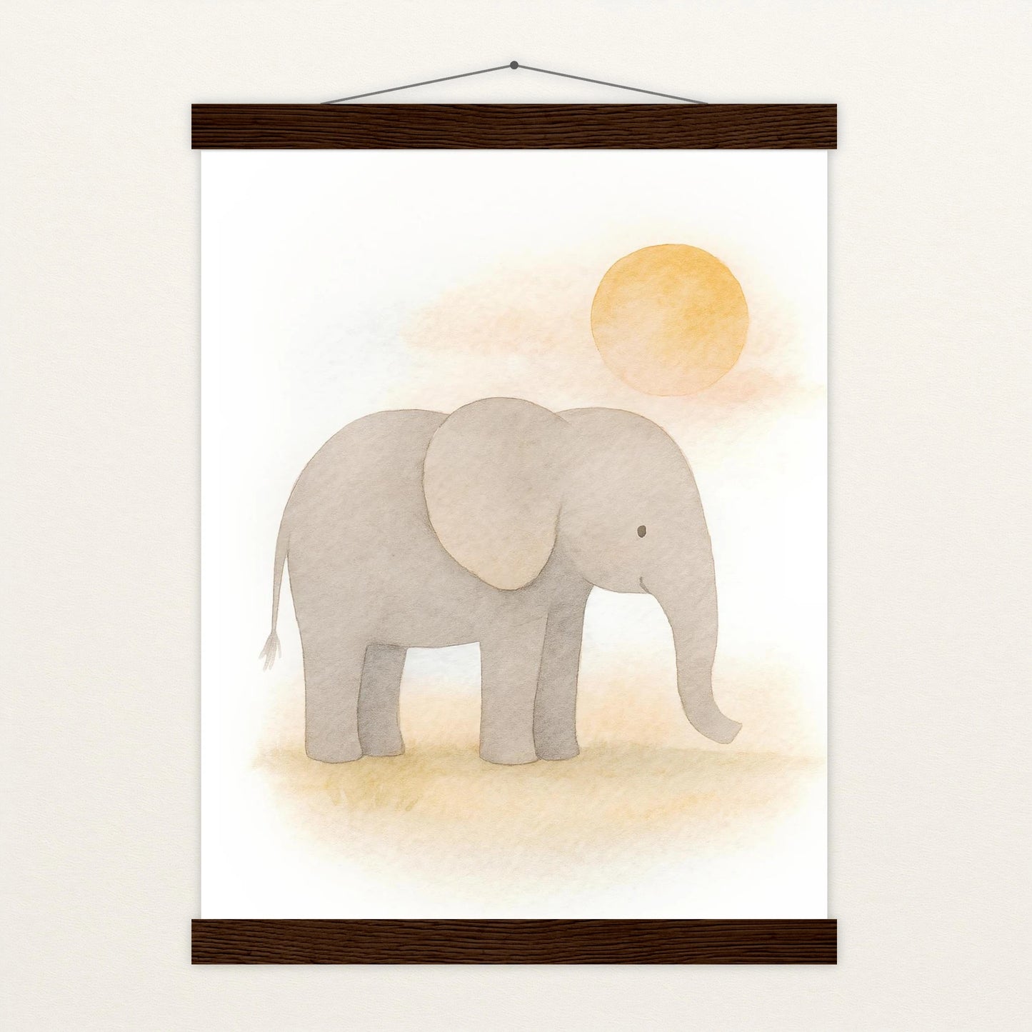 Emil der Elefant - Motiv: "Sonne" Poster mit Leisten von tinylearner