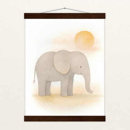 Emil der Elefant - Motiv: "Sonne" Poster mit Leisten von tinylearner
