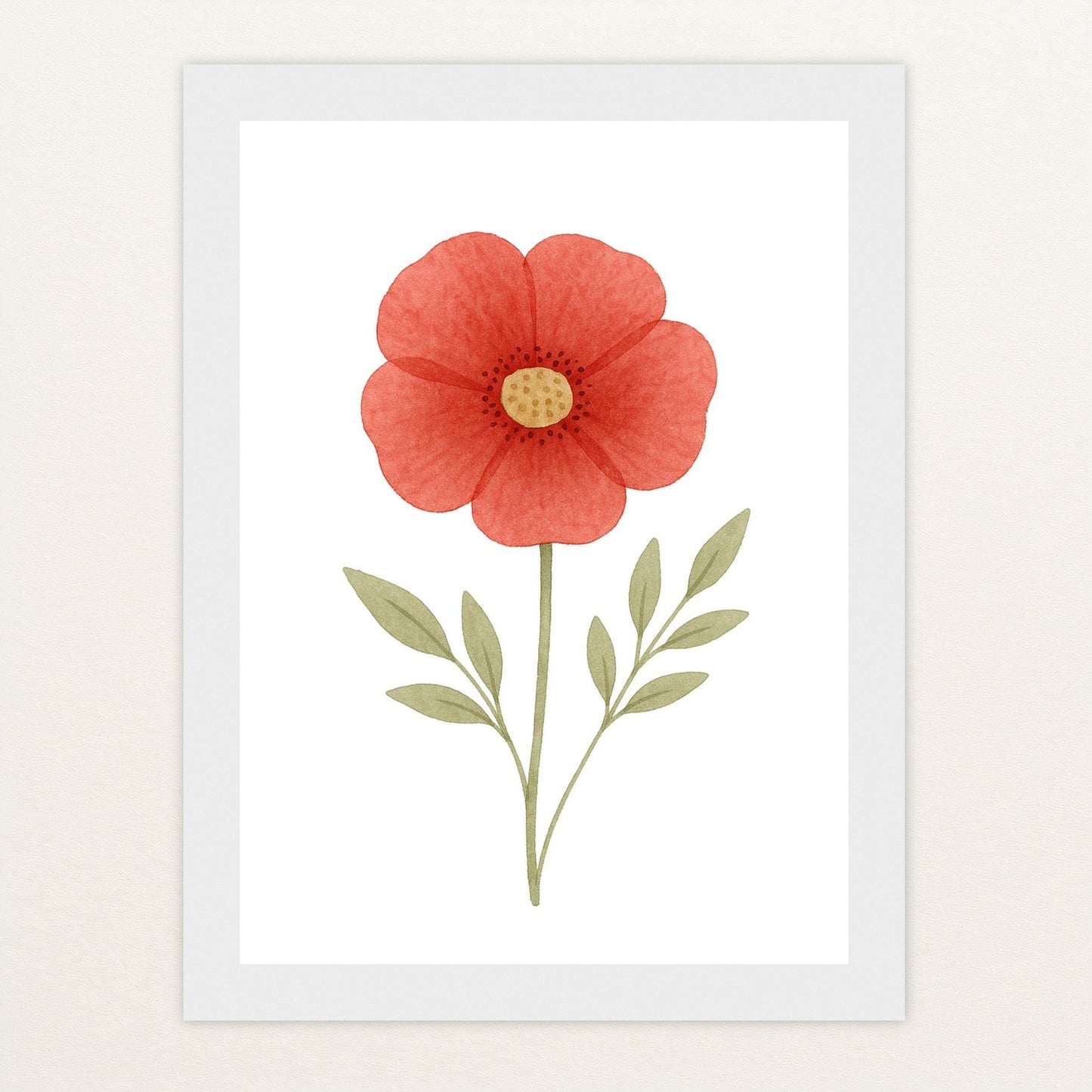 Mohnblume Poster mit Holzrahmen von tinylearner