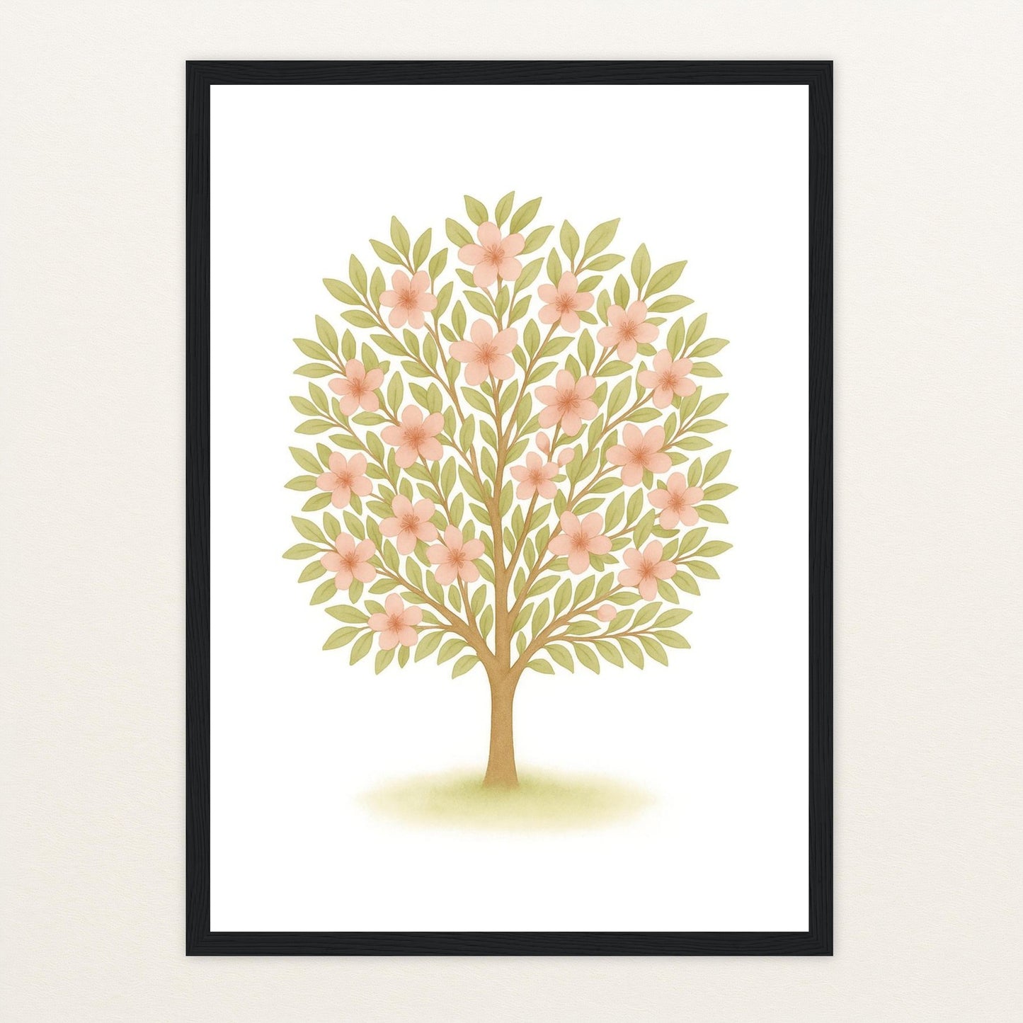 Kirschbaum Poster mit Holzrahmen von tinylearner