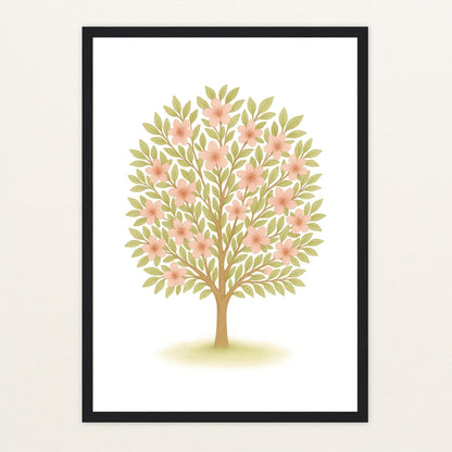 Kirschbaum Poster mit Holzrahmen von tinylearner
