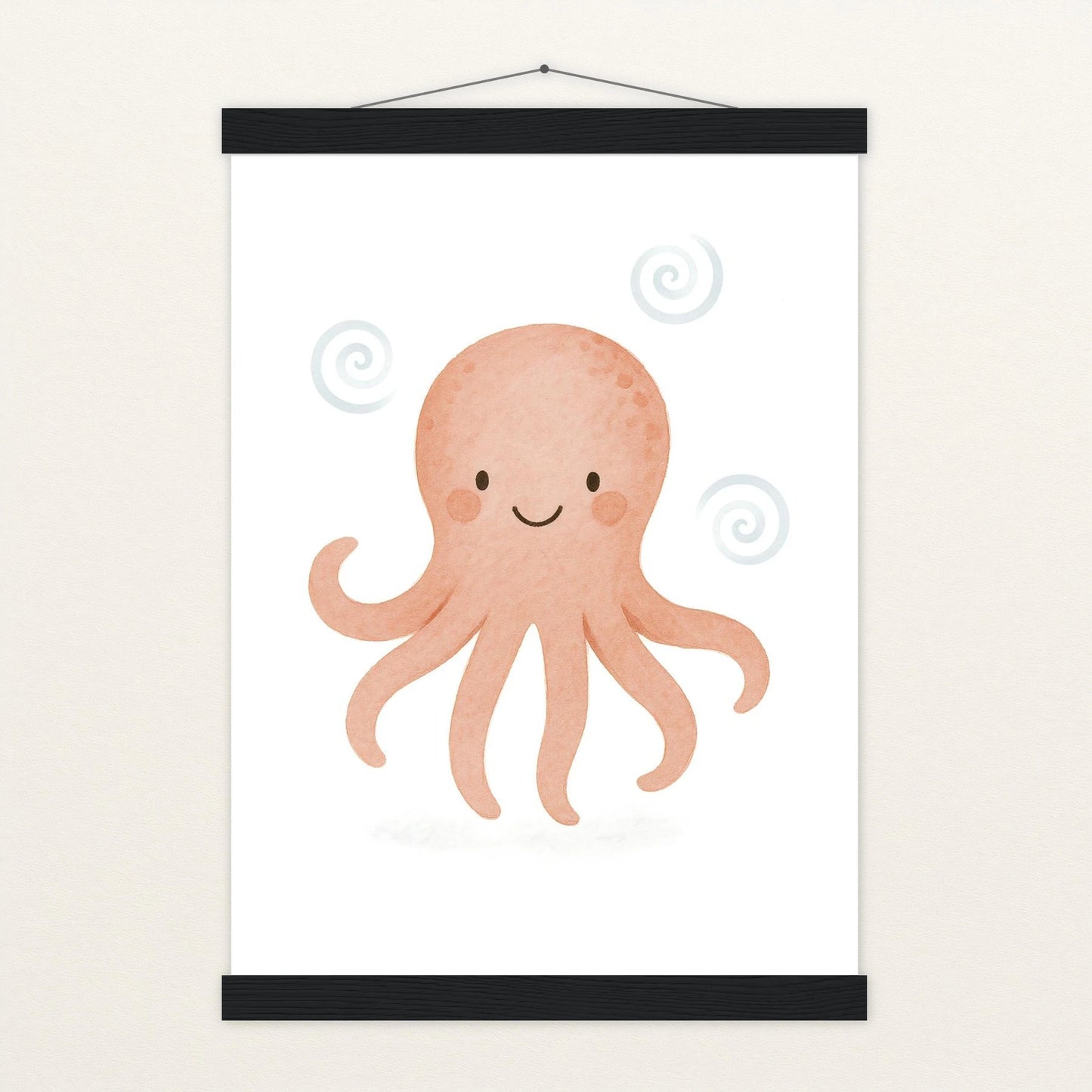 Tilli der Tintenfisch Poster mit Leisten von tinylearner