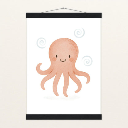 Tilli der Tintenfisch Poster mit Leisten von tinylearner