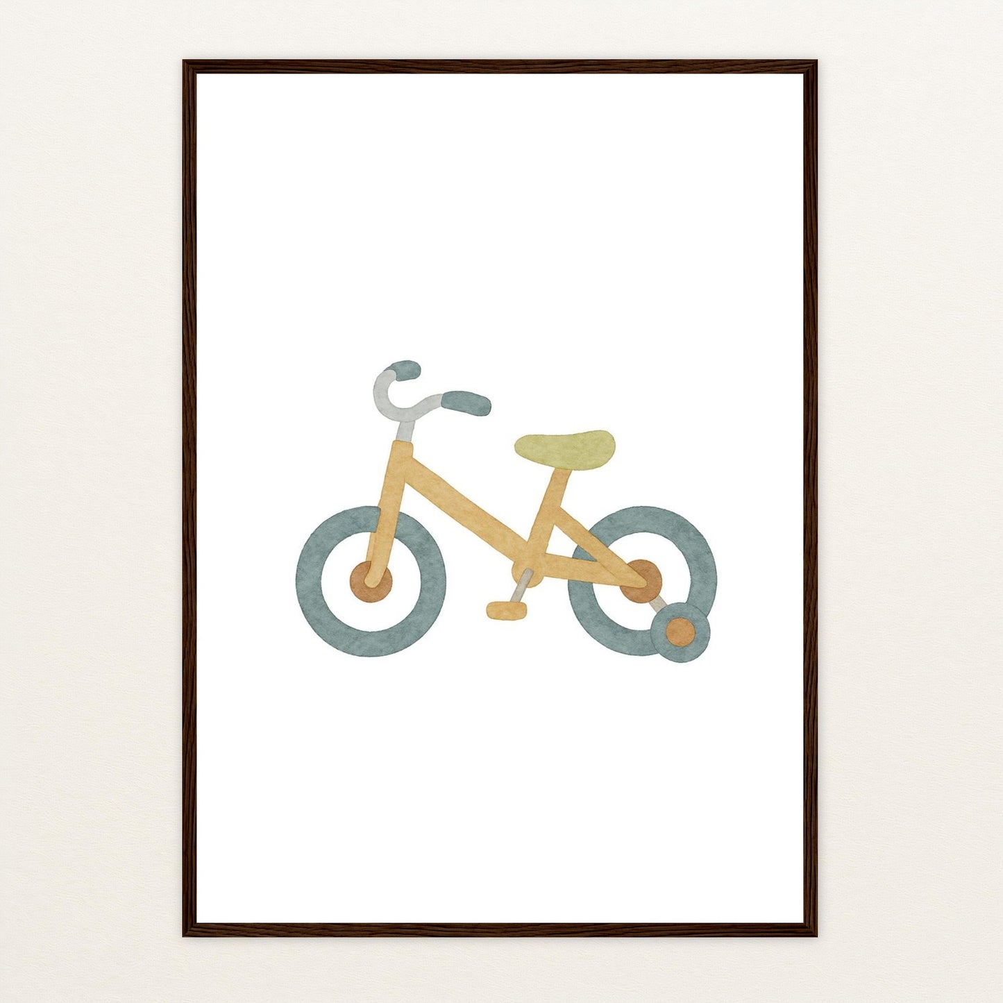 Fahrrad Poster mit Holzrahmen von tinylearner