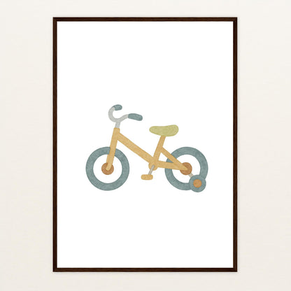 Fahrrad Poster mit Holzrahmen von tinylearner