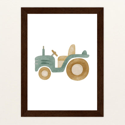 Traktor Poster mit Holzrahmen von tinylearner