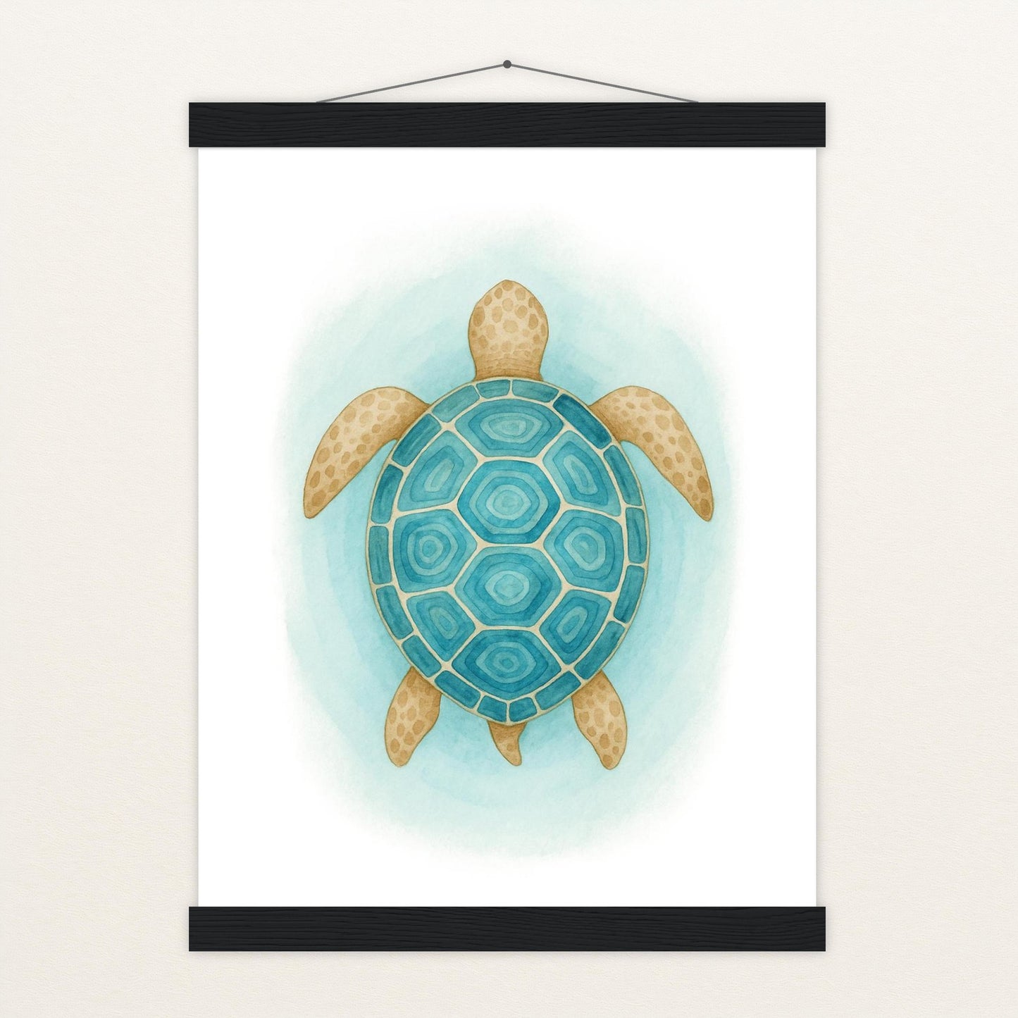 Sora die Schildkröte - Motiv: "Treiben" Poster mit Leisten von tinylearner