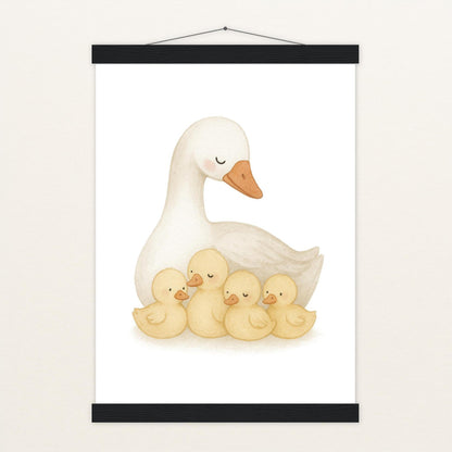 Gusi die Gans - Motiv: "Familie" Poster mit Leisten von tinylearner