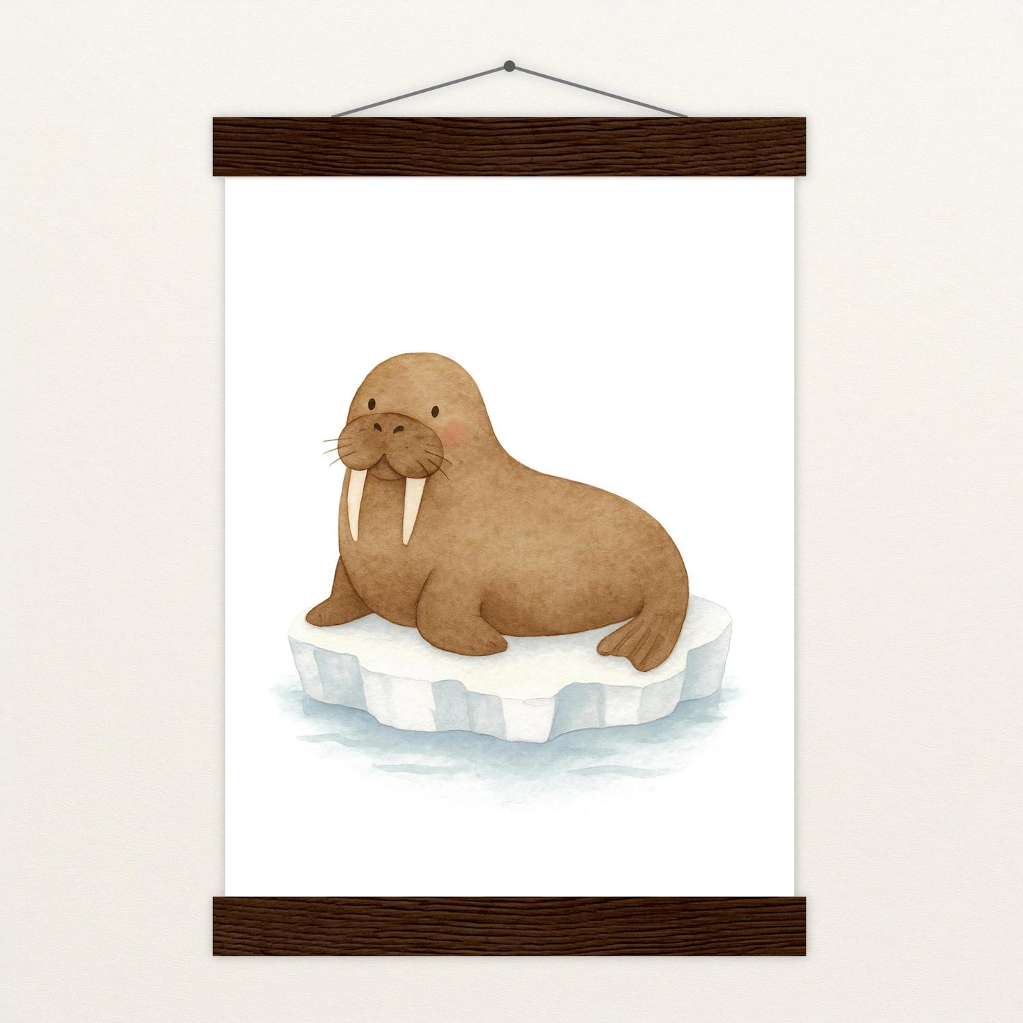 Wally das Walross Poster mit Leisten von tinylearner