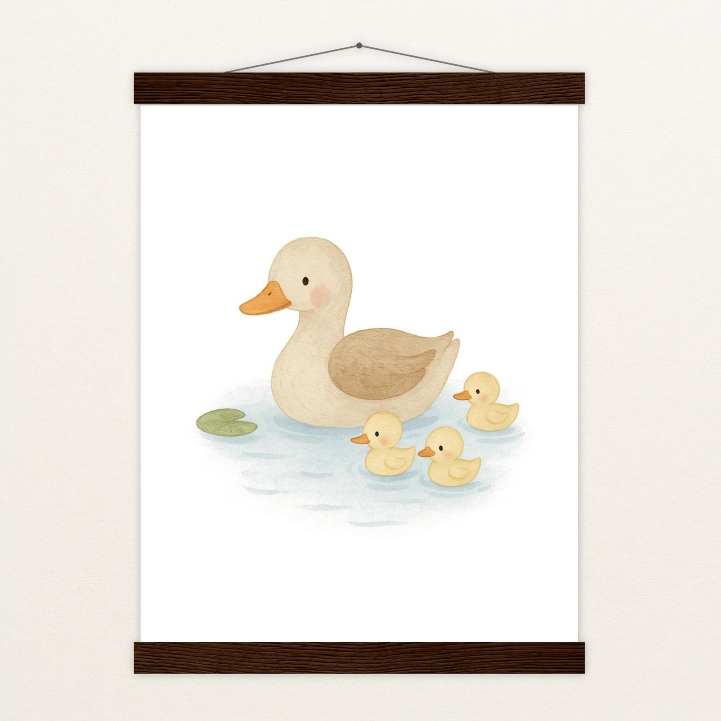 Gusi die Gans - Motiv: "Teich" Poster mit Leisten von tinylearner
