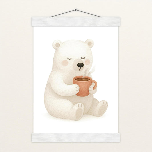 Pummel der Polarbär - Motiv: "Kakao" Poster mit Leisten von tinylearner