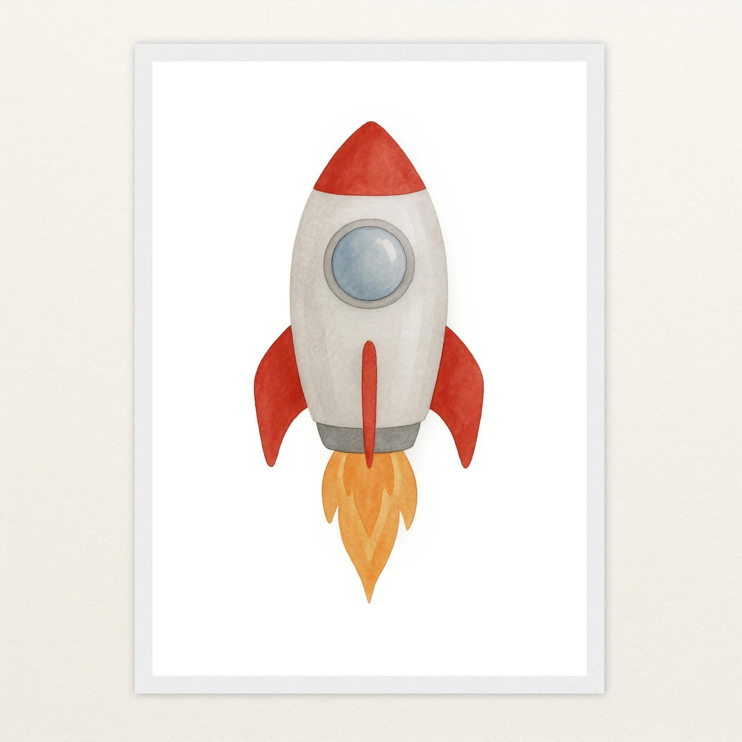 Rakete Poster mit Holzrahmen von tinylearner