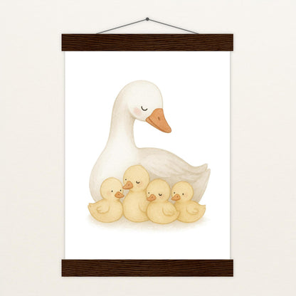 Gusi die Gans - Motiv: "Familie" Poster mit Leisten von tinylearner