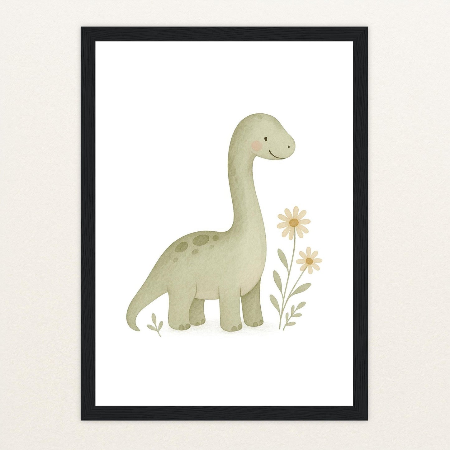Dinosaurier Brachiosaurus Poster mit Holzrahmen von tinylearner