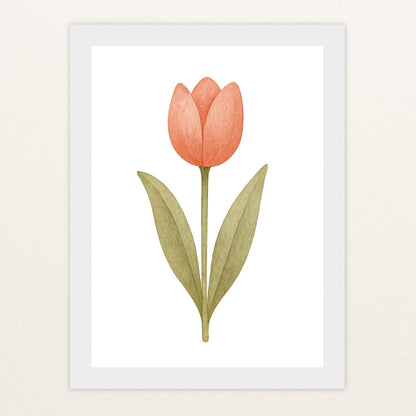 Tulpe Poster mit Holzrahmen von tinylearner