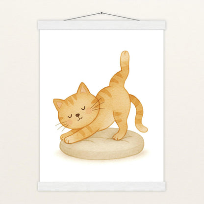 Kira die Katze - Motiv: "Yoga" Poster mit Leisten von tinylearner