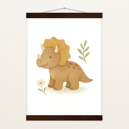 Dinosaurier Triceratops Poster mit Leisten von tinylearner
