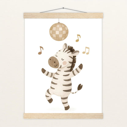 Zinni das Zebra - Motiv: "Tanzen" Poster mit Leisten von tinylearner