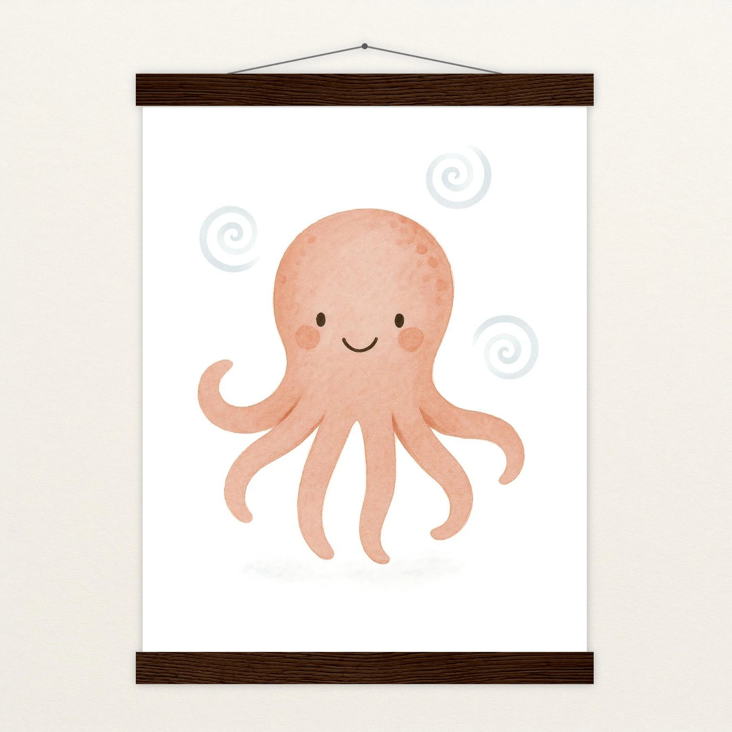 Tilli der Tintenfisch Poster mit Leisten von tinylearner