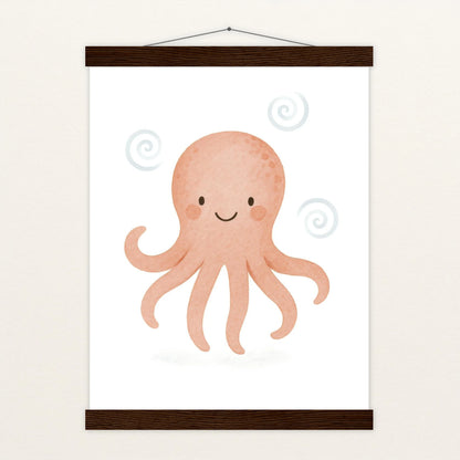 Tilli der Tintenfisch Poster mit Leisten von tinylearner