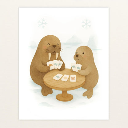 Wally das Walross - Motiv: "Kartenspiel" Poster von tinylearner