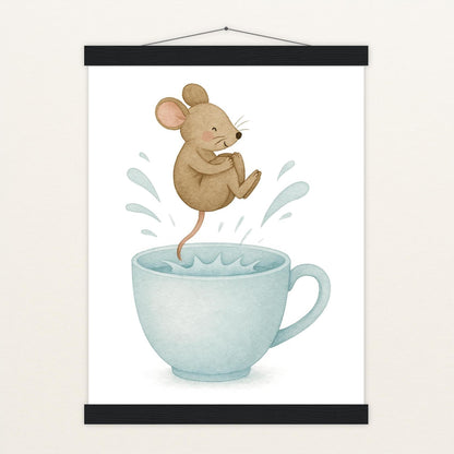 Mimi die Maus - Motiv: "Pool" Poster mit Leisten von tinylearner