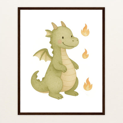 Drax der Drache Poster mit Holzrahmen von tinylearner