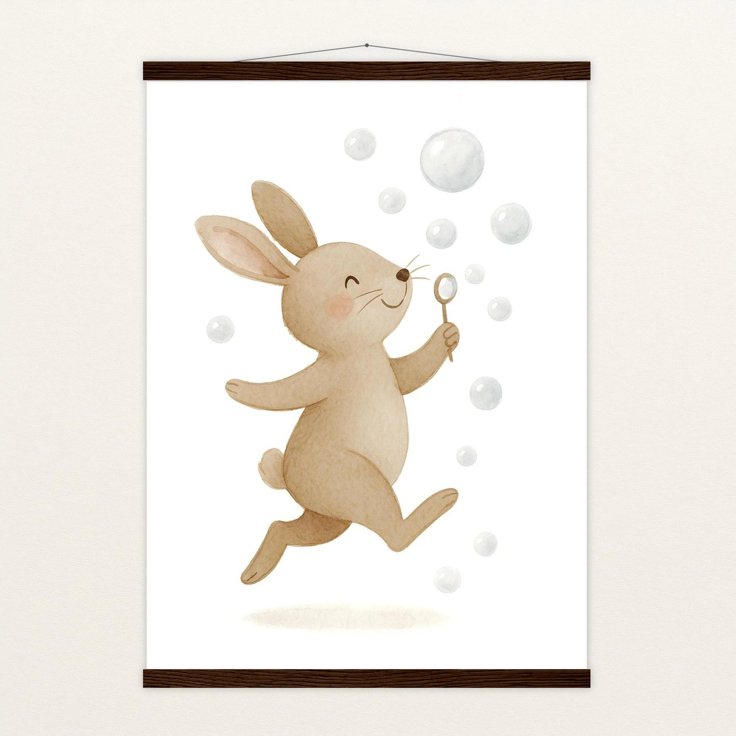 Holly der Hase - Motiv: "Seifenblasen" Poster mit Leisten von tinylearner