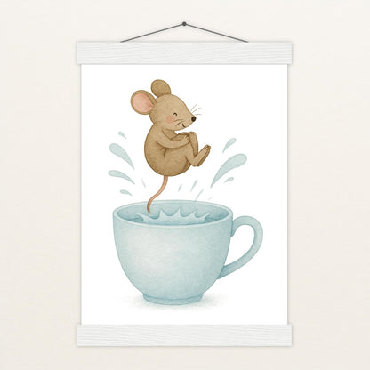 Mimi die Maus - Motiv: "Pool" Poster mit Leisten von tinylearner