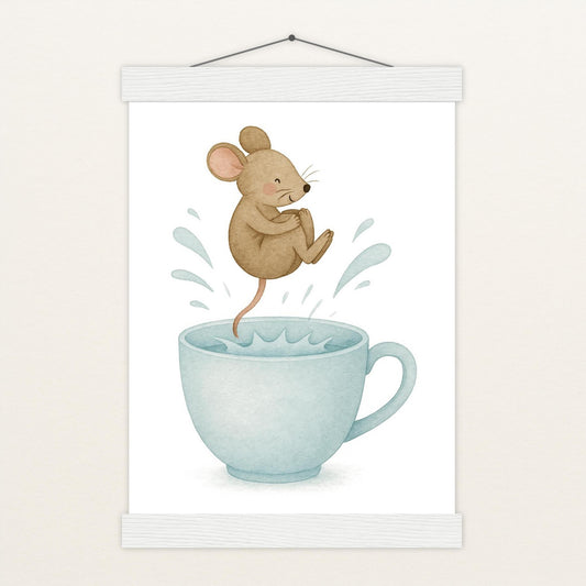 Mimi die Maus - Motiv: "Pool" Poster mit Leisten von tinylearner