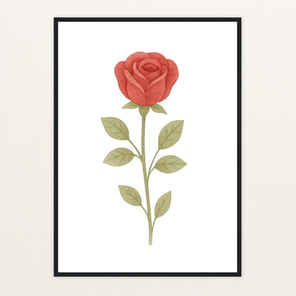 Rose Poster mit Holzrahmen von tinylearner