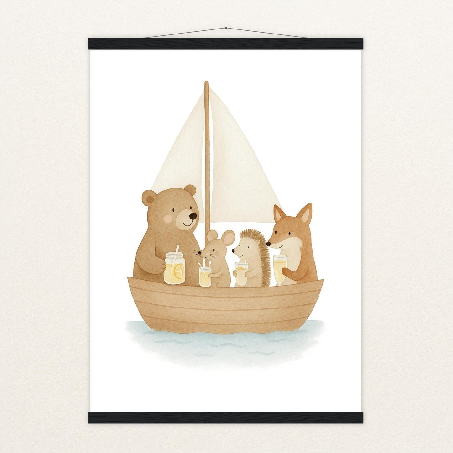 Tierfreunde - Motiv: "Segelschiff" Poster mit Leisten von tinylearner