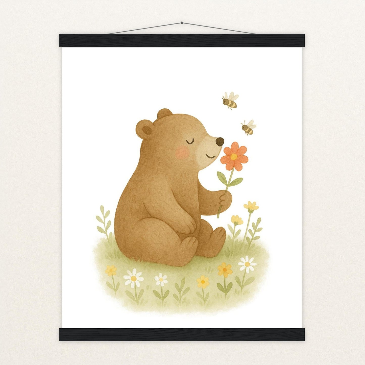 Balu der Bär - Motiv: "Blume" Poster mit Leisten von tinylearner