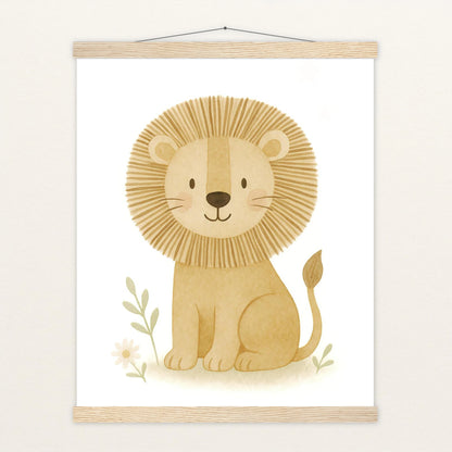 Leo der Löwe Poster mit Leisten von tinylearner