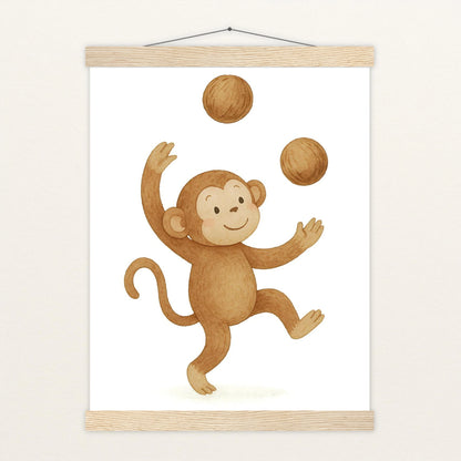 Aki der Affe - Motiv: "Kokosnuss" Poster mit Leisten von tinylearner