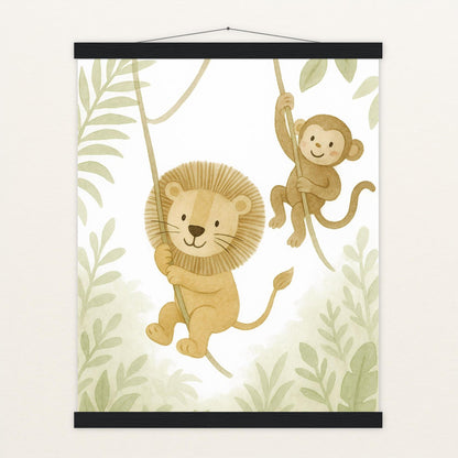 Tierfreunde - Motiv: "Lianen" Poster mit Leisten von tinylearner