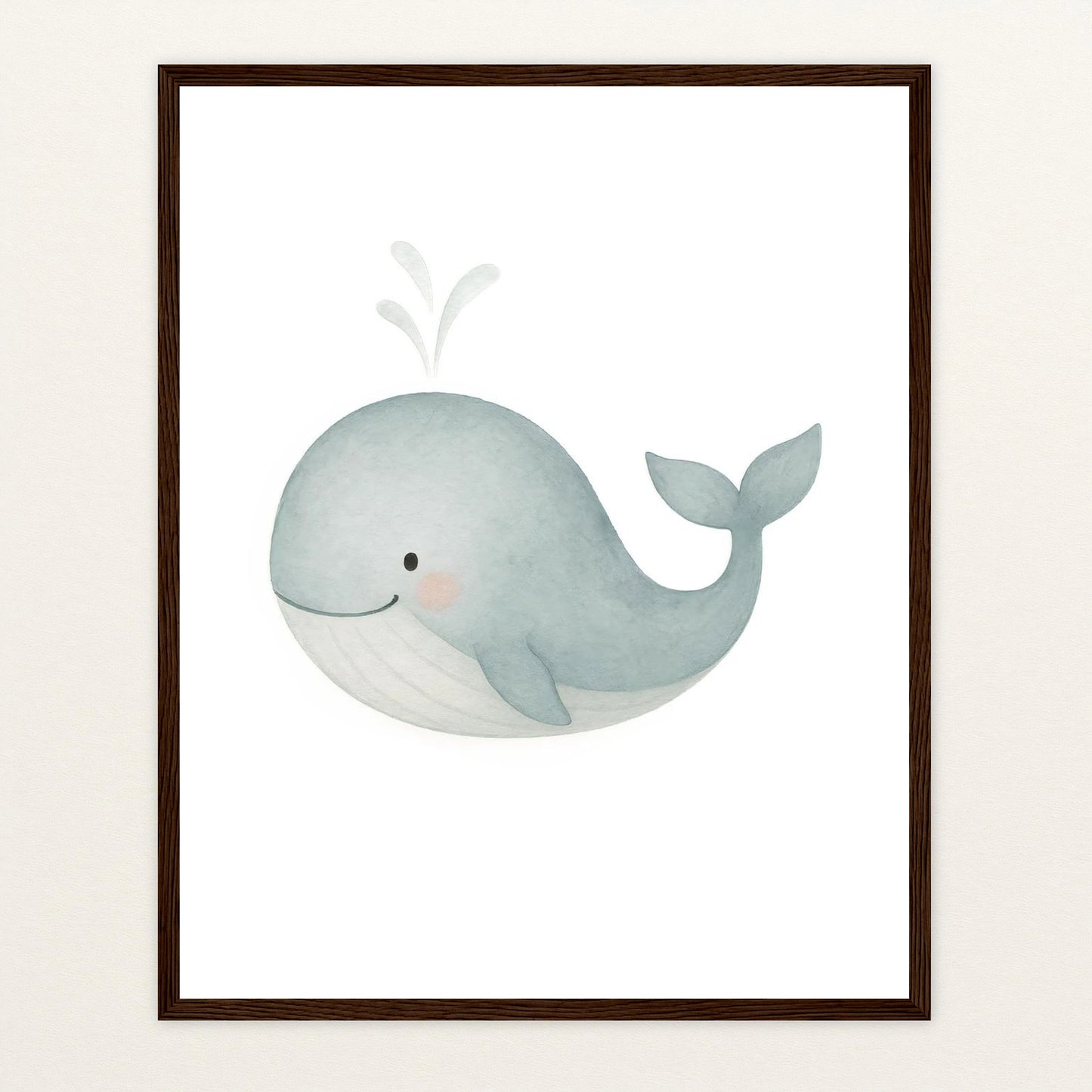 Willi der Wal Poster mit Holzrahmen von tinylearner