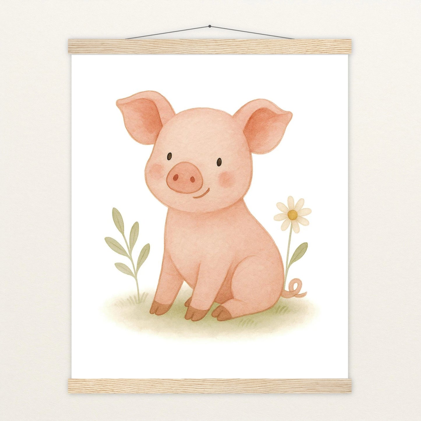 Susi das Schwein Poster mit Leisten von tinylearner