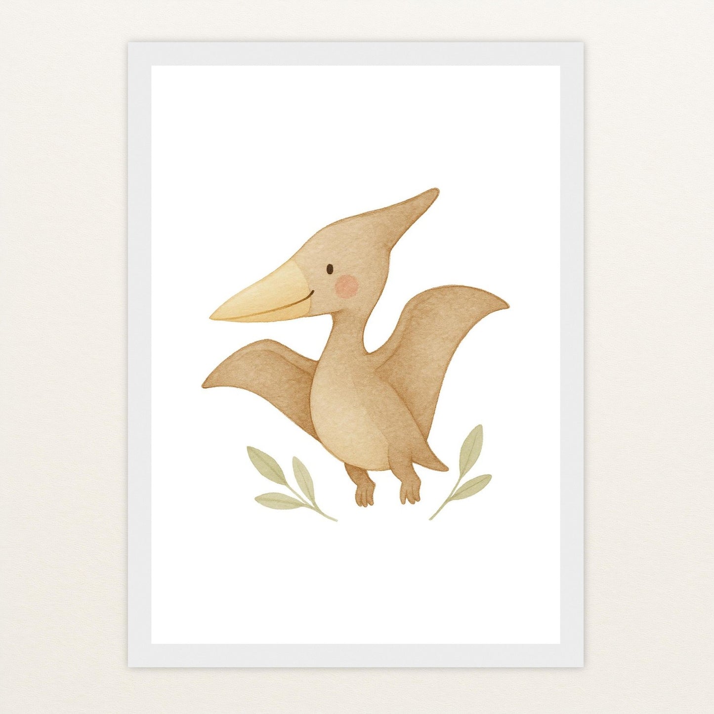 Dinosaurier Pteranodon Poster mit Holzrahmen von tinylearner