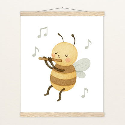 Bibi die Biene - Motiv: "Flöte" Poster mit Leisten von tinylearner