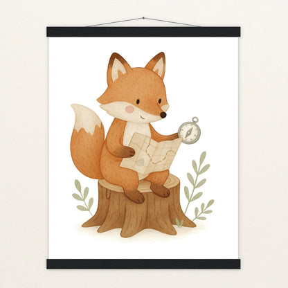 Finnegan der Fuchs - Motiv: "Abenteuerlust" Poster mit Leisten von tinylearner